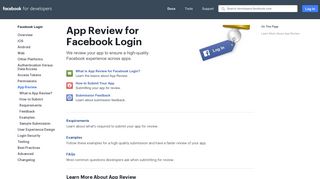 App Review - Facebook Login - Facebook for Developers