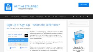 Sign Up or Sign-Up – What's the Difference? - Writing Explained
