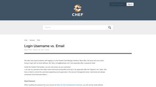 Login Username vs. Email – Chef
