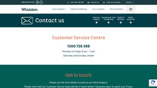 Contact Us | Aged Care Information | The Whiddon Group