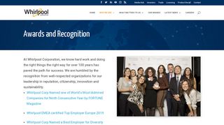 Awards & Recognition | Whirlpool Corporation