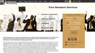 EarningsWhispers - Free Members Sign Up