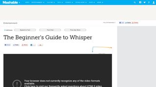 The Beginner's Guide to Whisper - Mashable