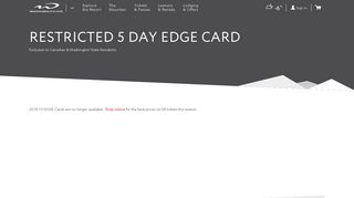 Whistler Blackcomb 5 Day Restricted Edge Card | Whistler Blackcomb