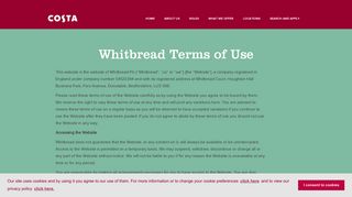 Whitbread Terms of Use - | Costa Careers