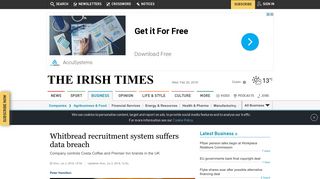 Whitbread recruitment system suffers data breach - The Irish Times