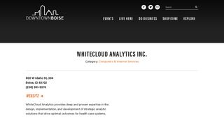 WhiteCloud Analytics Inc. | Downtown Boise, ID