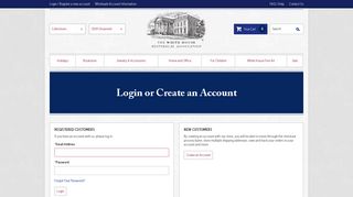 Login / Register a new account - White House Christmas Ornament
