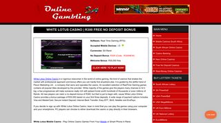 White Lotus Online Casino ZAR | R300 Free Bonus