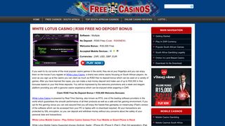 White Lotus Casino | R300 Free No Deposit Bonus