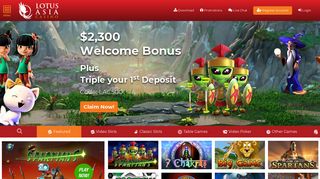 Lotus Asia Online Casino – $2,300 New Player Bonus & 280 Free Spins