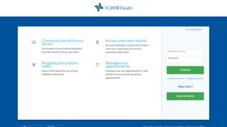 MyBSWHealth - Login Page