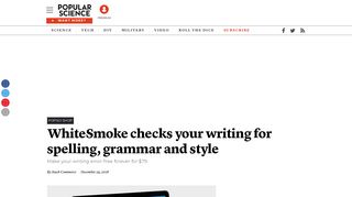 WhiteSmoke checks your writing for spelling, grammar and style ...