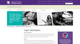 Login Information | University of Wisconsin-Whitewater
