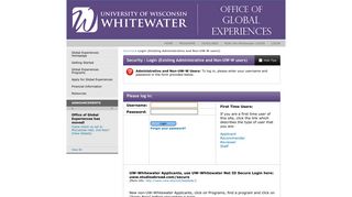 NON-UW-Whitewater LOGIN - Office for Global Experiences - Study ...