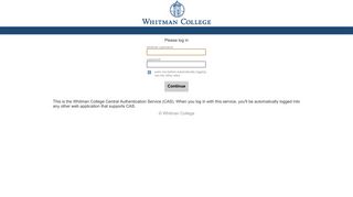 Whitman Central Authentication - Whitman College