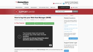 How to log into your Web Host Manager (WHM) | InMotion Hosting