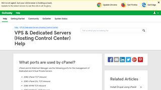 What ports are used by cPanel? | VPS & Dedicated Servers (Hosting ...