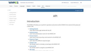 API - WHMCS Developer Documentation