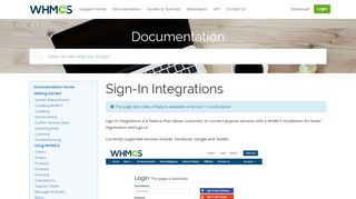 Sign-In Integrations - WHMCS Documentation