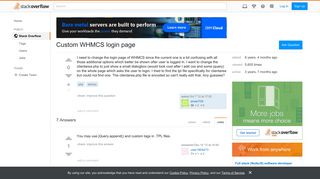 Custom WHMCS login page - Stack Overflow
