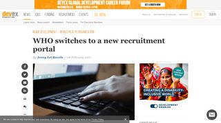 WHO switches to a new recruitment portal | Devex