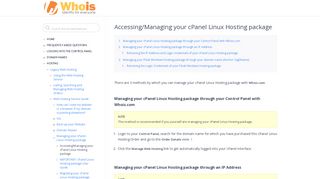 Accessing/Managing your cPanel Linux Hosting ... - Control Panel Login