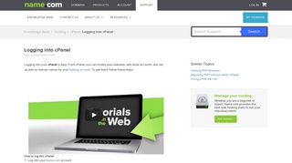 Logging into cPanel - cPanel - Hosting FAQs | Name.com