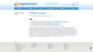 WHOIS Lookup - MyDomain