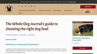 The Whole Dog Journal's guide to choosing the right dog food