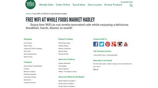 Free WiFi at Whole Foods Market Hadley