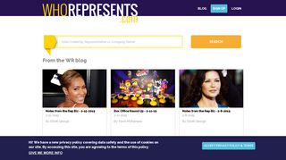 WhoRepresents?com | Database of Talent Representatives
