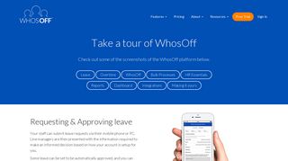 Take a tour of WhosOff | Screencasts | Screenshots