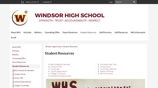 Student Resources - Windsor High School
