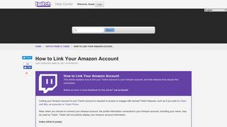 Twitch | How to Link Your Amazon Account