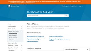 Account Access | LinkedIn Help