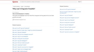 Why can't I log into Tumblr? - Quora