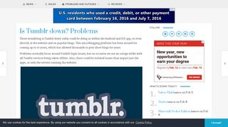 Is Tumblr down? Problems, Jan 2019 - Product Reviews Net