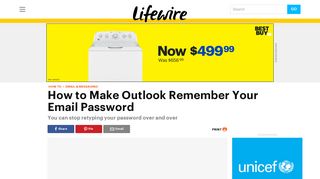 How to Make Outlook Remember Your Email Password - Lifewire