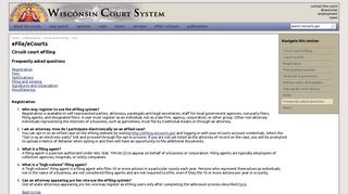 Wisconsin Court System - eFile/eCourts - Circuit court eFiling