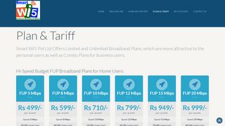 Plans & Tariff - Smart Wi5 Pvt Ltd