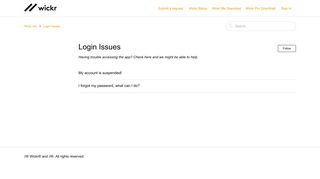 Login Issues – Wickr Inc.