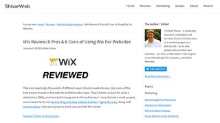 Wix Review: My 6 Pros & 6 Cons of Using Wix For Websites - ShivarWeb