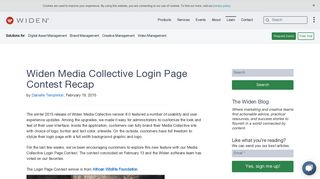 Widen Media Collective Login Page Contest Recap