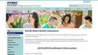 Enroll Now-Health Insurance - Widener University - First Student