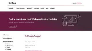 Online database and web application builder widgets - Simbla