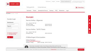 Wiener Linien Online Shop - Kontakt