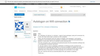 Autologon on Wifi connection - Microsoft