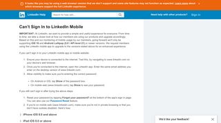 Can't Sign In to LinkedIn Mobile | LinkedIn Help