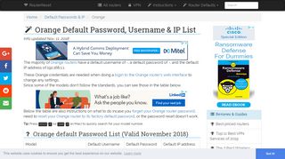 Orange Default Password, Login & IP List (updated November 2018 ...